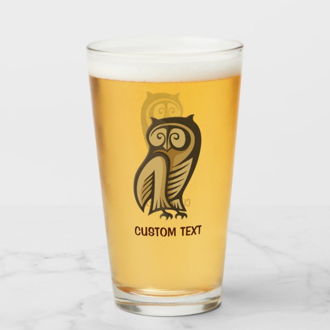 Owl Symbol Colour Glass (Front Filled)