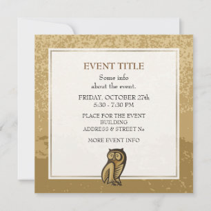 Owl Symbol Colour Invitation