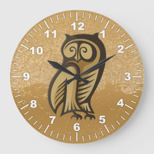 Owl Symbol Colour Large Clock