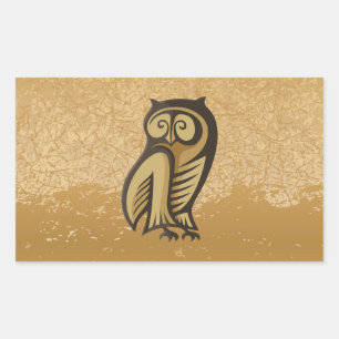 Owl Symbol Colour Rectangular Sticker