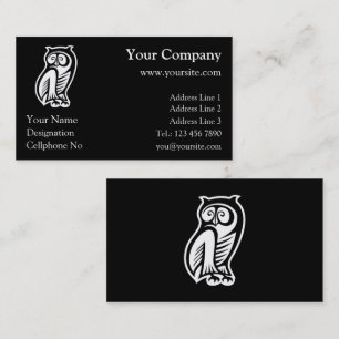 Owl Symbol White Business Card