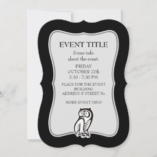 Owl Symbol White Invitation
