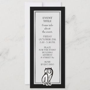 Owl Symbol White Invitation