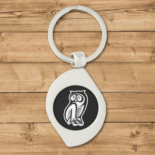 Owl Symbol White Key Ring