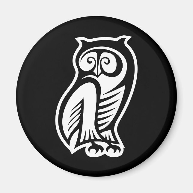 Owl Symbol White Magnet (Front)