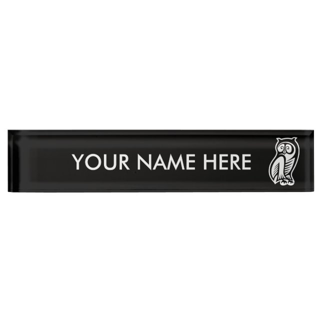 Owl Symbol White Nameplate (Front)