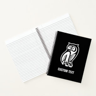 Owl Symbol White Notebook