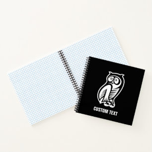 Owl Symbol White Notebook