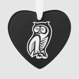 Owl Symbol White Ornament