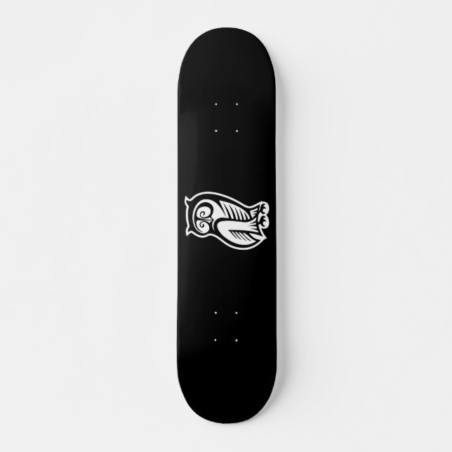Owl Symbol White Skateboard (Front)