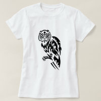 Owl Tattoo Style Design Black White