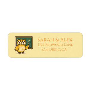Owl Teacher Address Label
