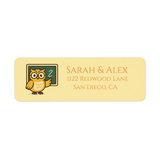 Owl Teacher Address Label (Front)