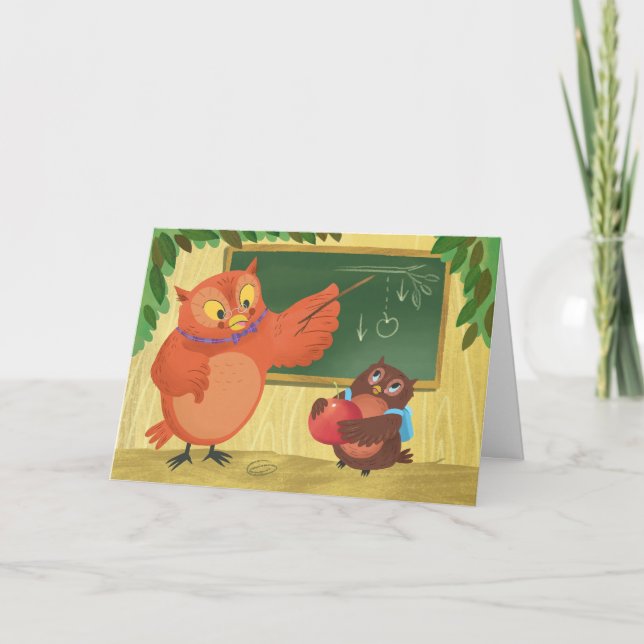 Owl Teacher Appreciation Card (Front)
