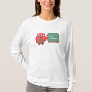 Owl Teacher At Chalkboard Personalised Shirt