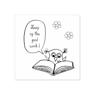 Owl teacher custom wood art stamp