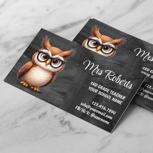 OWL Teacher Educator Chalkboard Background Business Card