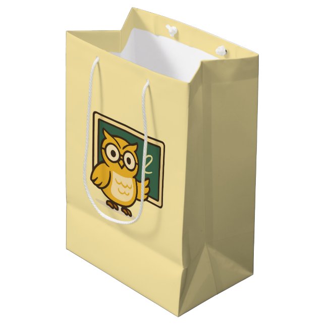 Owl Teacher  Medium Gift Bag (Front Angled)