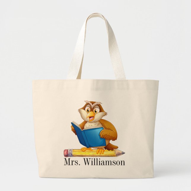 Owl Teacher Tote Bag (Front)