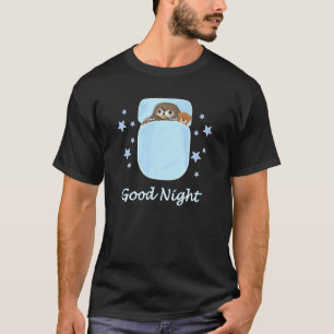 Owl Teddy Bear Good Night Pyjamas Bird Biologist T-Shirt