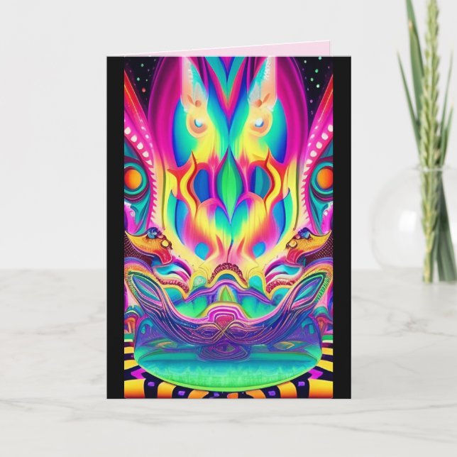 owl temple greeting card (Front)