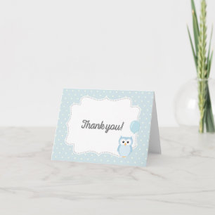 Owl Thank You Card (Blue)