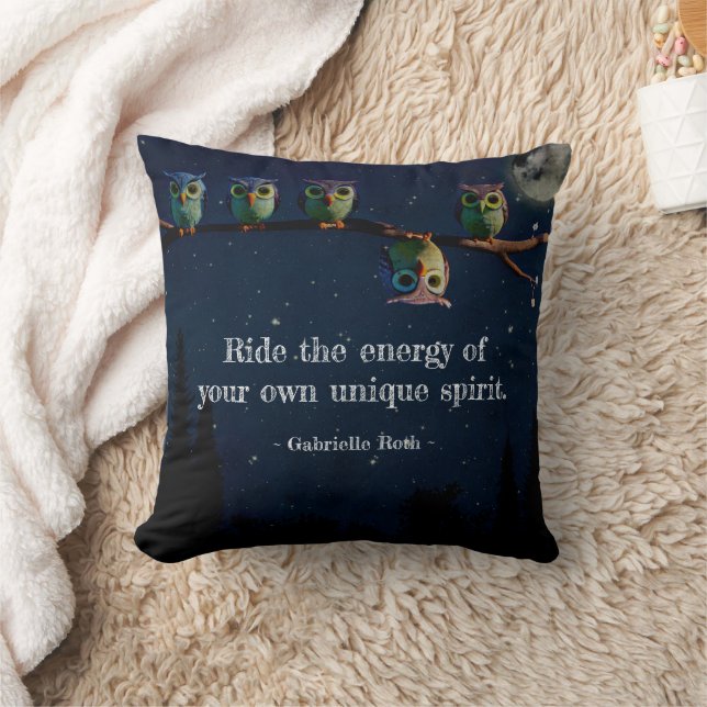 Owl That's Different With Unique Quote Collage Cushion (Blanket)