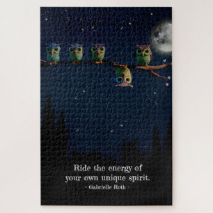 Owl That's Different With Unique Quote Collage Jigsaw Puzzle