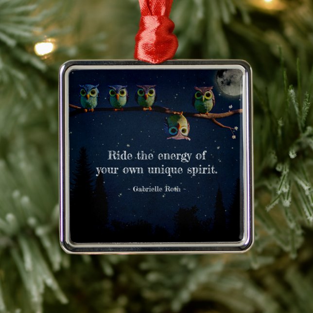 Owl That's Different With Unique Quote Collage Metal Tree Decoration (Tree)