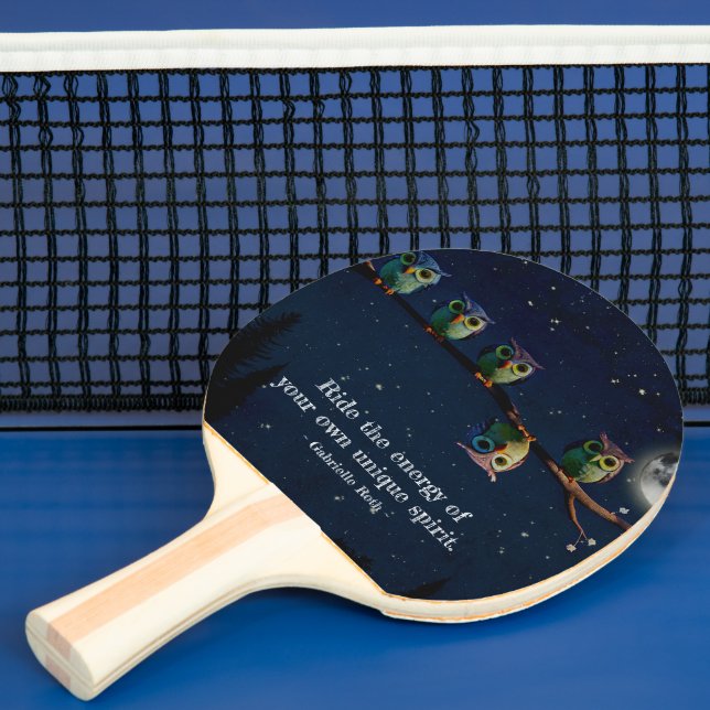 Owl That's Different With Unique Quote Collage Ping Pong Paddle (Insitu)