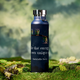 Owl That's Different With Unique Quote Collage Water Bottle