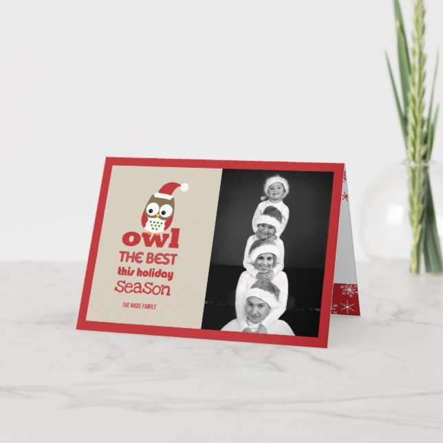 Owl The Best Christmas/Holiday Photo Card (Front)