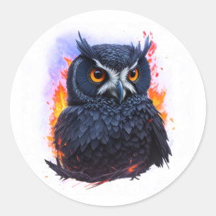 Owl, The Night Bird Classic Round Sticker