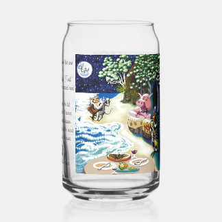 Owl & the pussycat Lear Poem 3 Can Glass
