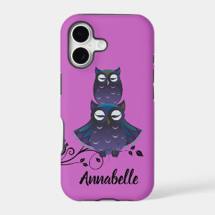 Owl Theme Purple iPhone Cell Phone Cover Case