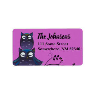 Owl Themed Personalised Return Address Labels