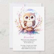 Owl-themed Woodland Baby Girl Shower