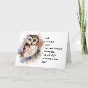 Owl Totem, Animal Guide Funny Birthday Card