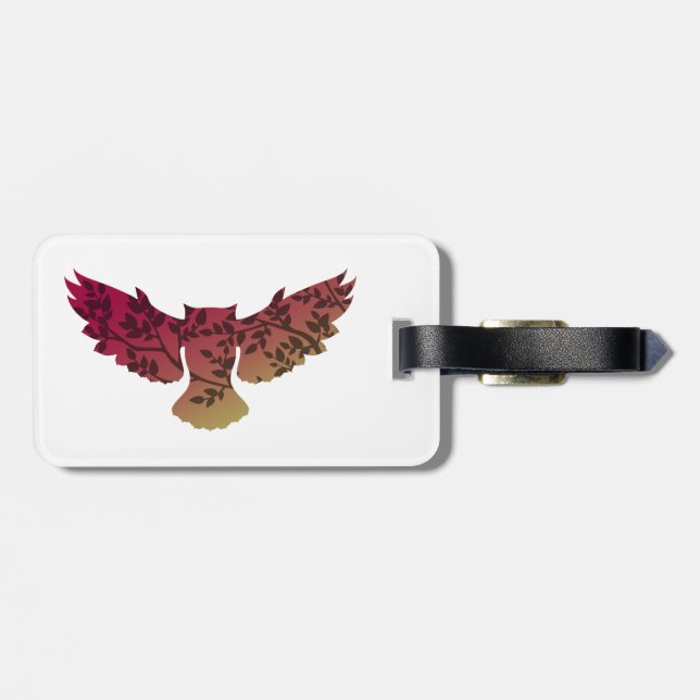 Owl Tree Luggage Tag (Back Horizontal)