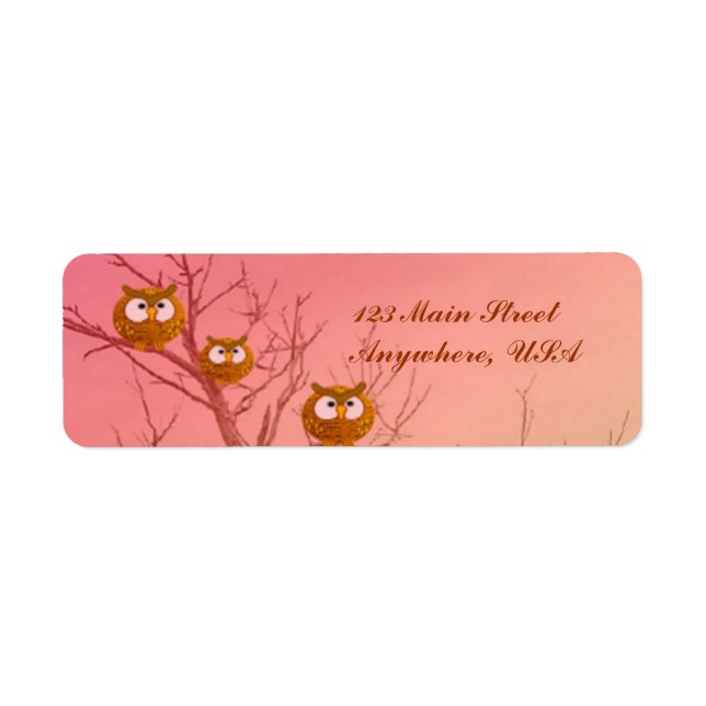 Owl Tree Return Address Labels template (Front)