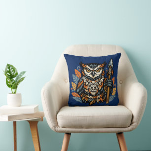 Owl Tribal Warrior Cushion