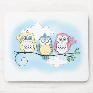 Owl Trio Mouse Mat