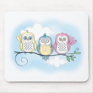 Owl Trio Mouse Mat