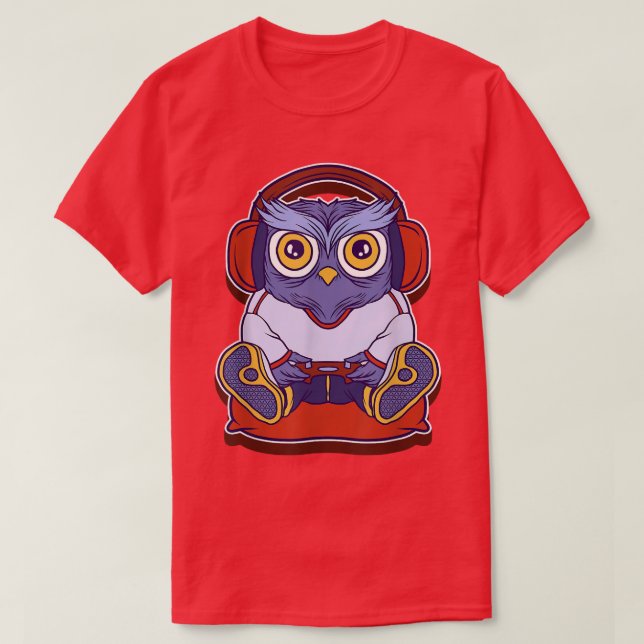 Owl Tshirt Kids Men Women Nocturnal Night Sleep Mu (Design Front)