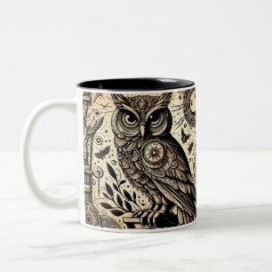 owl Two-Tone coffee mug