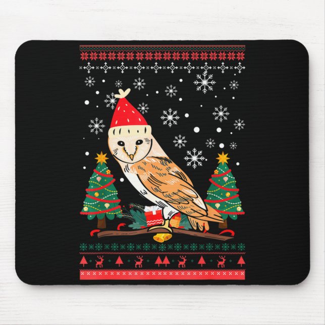 Owl Ugly Christmas Christmas Winter  Mouse Mat (Front)