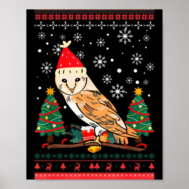 Owl Ugly Christmas Christmas Winter  Poster (Front)