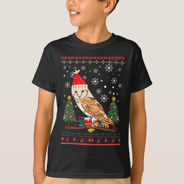 Owl Ugly Christmas Christmas Winter  T-Shirt (Front)