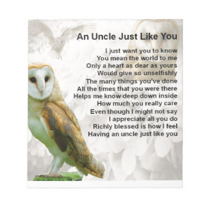 Owl - Uncle Poem Notepad