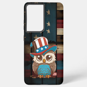 Owl USA Independence Day 4th of July AMERICAN Owl Samsung Galaxy Case